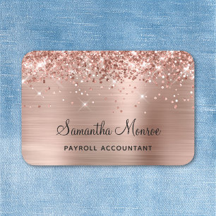 Rose Gold Glitter and Foil Name Tag