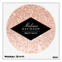 Rose Gold Glitter and Glamour Beauty Salon Wall Decal