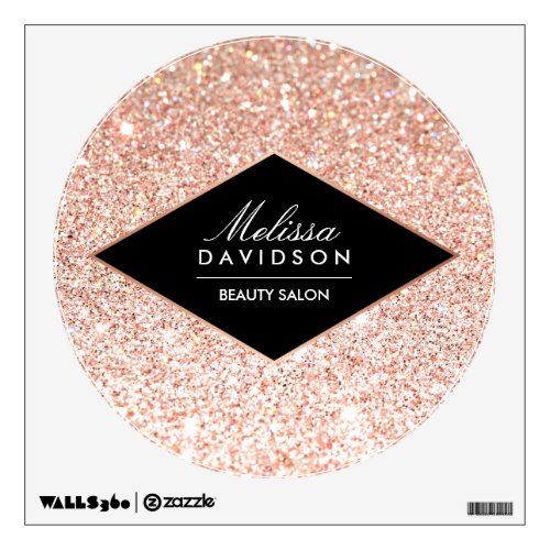 Rose Gold Glitter and Glamour Beauty Salon Wall Decal