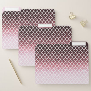 Rose gold glitter and lace file folder