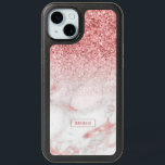 Rose-gold glitter and marble ombre<br><div class="desc">Modern chic faux rose-gold glitter and roses-gold faux marble trendy ombre design.</div>
