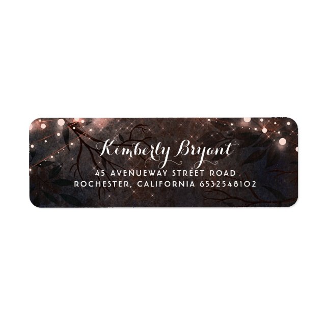 Rose Gold Glitter and Rustic Wood Label (Front)