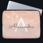 Rose Gold Glitter and Sparkle Monogram Laptop Sleeve<br><div class="desc">Glam Rose Gold Ombre Faux Glitter and Sparkle Modern and Elegant Monogram Case. This case can be customized to include your initial and first name.</div>