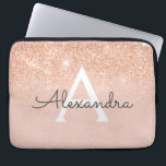 Rose Gold Glitter and Sparkle Monogram Laptop Sleeve<br><div class="desc">Glam Rose Gold Ombre Faux Glitter and Sparkle Modern and Elegant Monogram Case. This case can be customized to include your initial and first name.</div>
