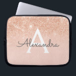 Rose Gold Glitter and Sparkle Monogram Laptop Sleeve<br><div class="desc">Glam Rose Gold Ombre Faux Glitter and Sparkle Modern and Elegant Monogram Case. This case can be customized to include your initial and first name.</div>