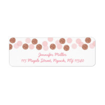 Rose Gold Glitter Baby Shower Address Label