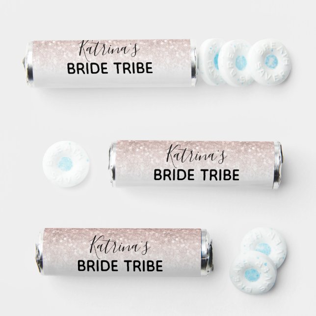 Rose Gold Glitter Bachelorette Party Favor Mints (Assorted)
