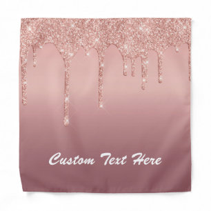 Rose Gold Glitter Bandana with Custom Text