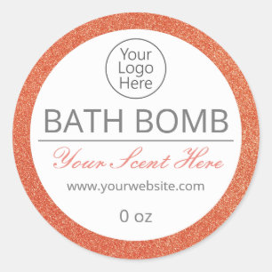 Rose Gold Glitter Bath Bomb Soak Logo Labels