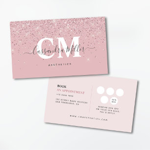 Rose Gold Glitter Beauty Aesthetics Loyalty & Business Card