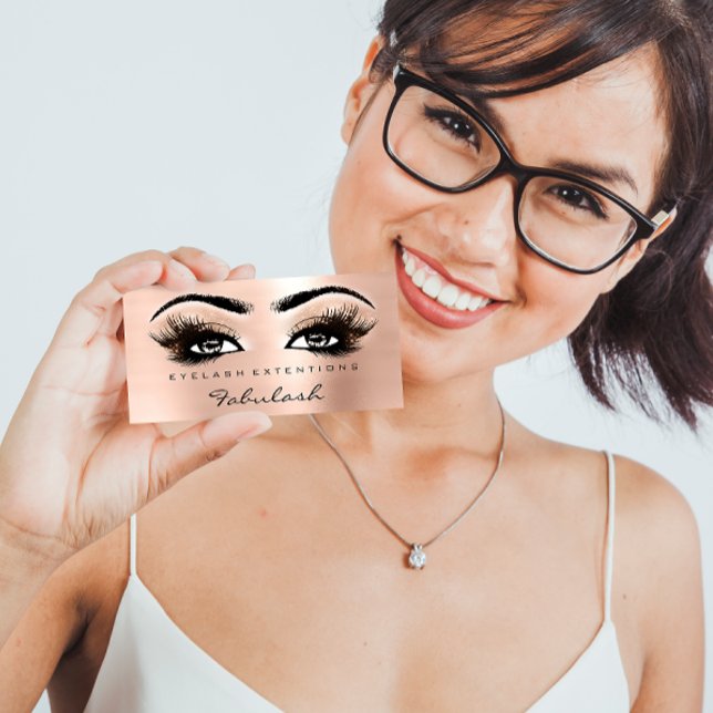 Rose Gold Glitter Beauty Salon Lash Makeup Door Sign (Creator Uploaded)