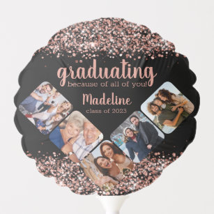 Rose Gold Glitter Because of You Five Photo Balloon