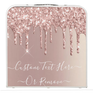 Rose Gold Glitter Beer Pong Table with Custom Text