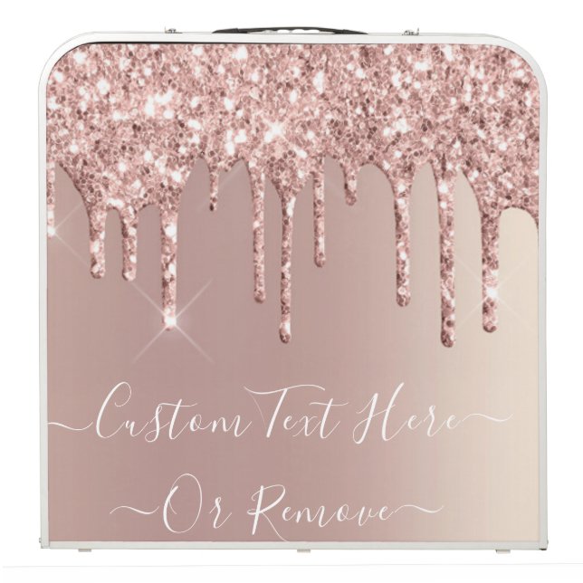 Rose Gold Glitter Beer Pong Table with Custom Text (Folded)