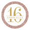 Rose Gold Glitter Birthday Favor Sticker Label