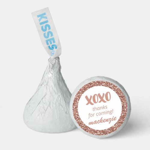 Rose Gold Glitter Birthday Favor XO Hersheys Kiss