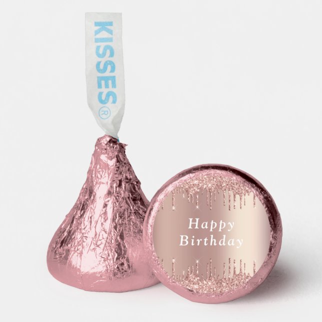 Rose Gold Glitter Birthday Hershey®'s Kisses® (Front)