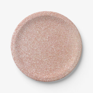 Rose Gold Glitter Birthday Paper Plates
