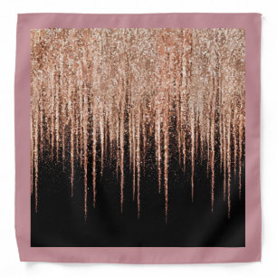 Rose Gold Glitter Black Ombre Bandana