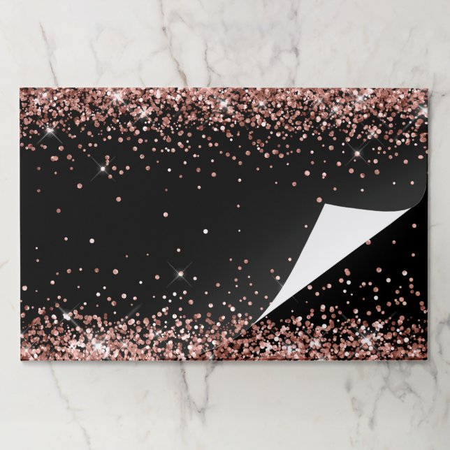 Rose Gold Glitter Black Paper Pad (Folded)