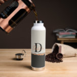 Rose gold glitter black pink modern monogram   water bottle<br><div class="desc">Rose gold glitter black pink,  rose gold black modern monogram name gift bottle</div>