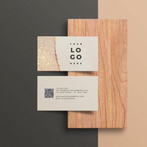 Rose gold glitter black pink modern square busines business card