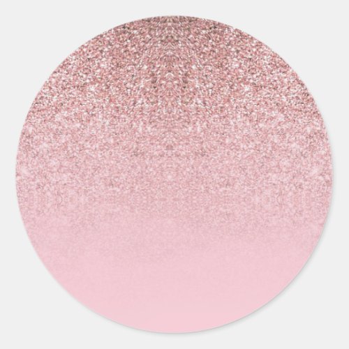 Rose Gold Glitter Blank Template Add Your Text Classic Round Sticker