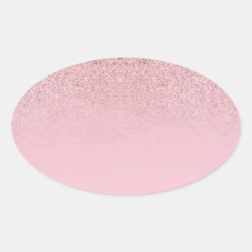 Rose Gold Glitter Blank Template Modern Elegant Oval Sticker