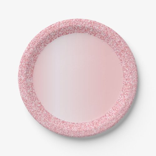 Rose Gold Glitter Blank Trendy Elegant Template Paper Plates