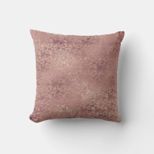 Rose Gold Glitter Blush Foxier Pink Pillow