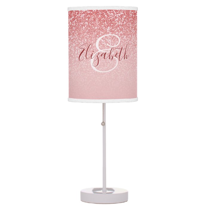 rose gold glitter lamp