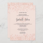 Rose gold glitter blush pink hebrew Bat Mitzvah Invitation<br><div class="desc">Elegant blush pink background with a faux rose gold glitter Star of David with  Hebrew name Bat Mitzvah and rose gold glitter confetti. A simple and chic invitation.</div>