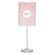 Rose Gold Glitter Blush Pink Monogram Table Lamp Rose Gold Glitter Blush Pink Monogram Table Lamp