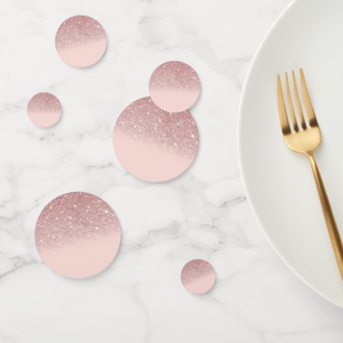 Rose Gold Glitter Blush Pink Ombre Confetti