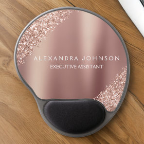 Rose Gold Glitter | Blush Pink Sparkle Glitter Gel Mouse Pad