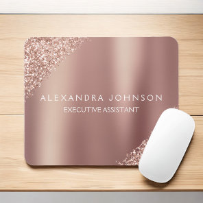 Rose Gold Glitter | Blush Pink Sparkle Glitter Mouse Pad
