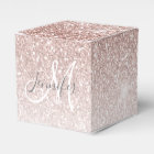 Rose Gold Glitter Blush Pink Sparkle Monogram