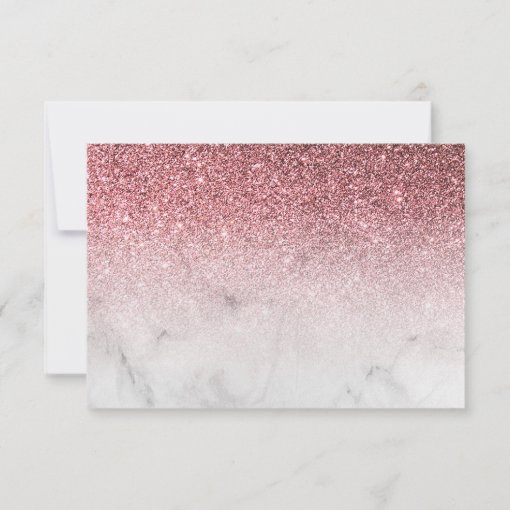 Rose Gold Glitter Blush Pink Thank You Card Zazzle 0322