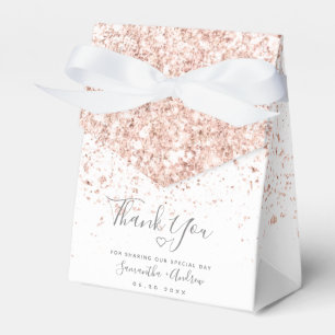 Rose Gold glitter blush pink thank you wedding Favor Boxes