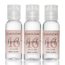 Rose gold glitter blush sparkles ombre sweet 16 hand sanitizer