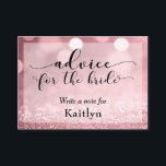 Rose Gold Glitter Bokeh Advice for the Bride<br><div class="desc">Using a gorgeous, ornate script font from my collection, I've created typography elements the key words, taking the designs to the next level. I these cards the phrase in the "fancy type" reads "advice for the bride". All other text is rendered here in a versatile, serif font that can also...</div>