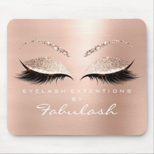 Rose Gold Glitter Branding Beauty Lashes Eyes Mouse Pad