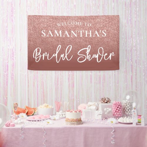 Rose Gold Glitter Bridal Shower Banner