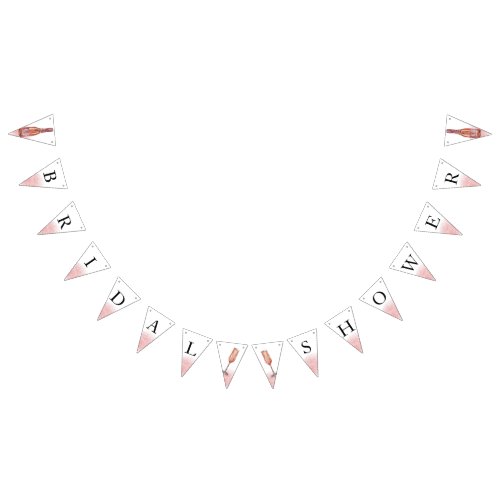 Rose Gold Glitter Bridal Shower Bunting Flags