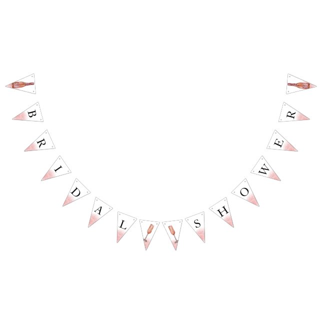 Rose Gold Glitter Bridal Shower Bunting Flags (All)