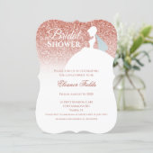 Rose Gold Glitter Bridal Shower Invitation (Standing Front)