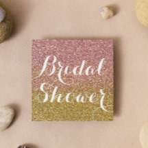 Rose Gold Glitter Bridal Shower Invitations