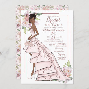 Rose Gold Glitter Bride Bridal Shower Invitation