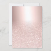 Rose gold glitter brunch bubbly bridal shower invitation (Back)