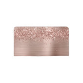 Rose Gold Glitter Brushed Metal Monogram Script Checkbook Cover (Back)